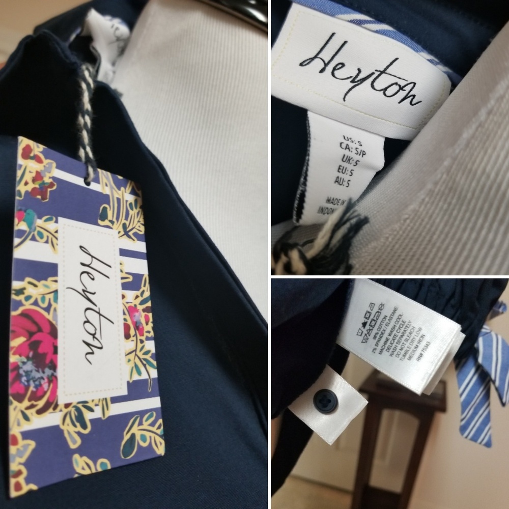 🆕️⬇️Heyton Navy Button Front Dress With Tie Cuff - Picture 8 of 8